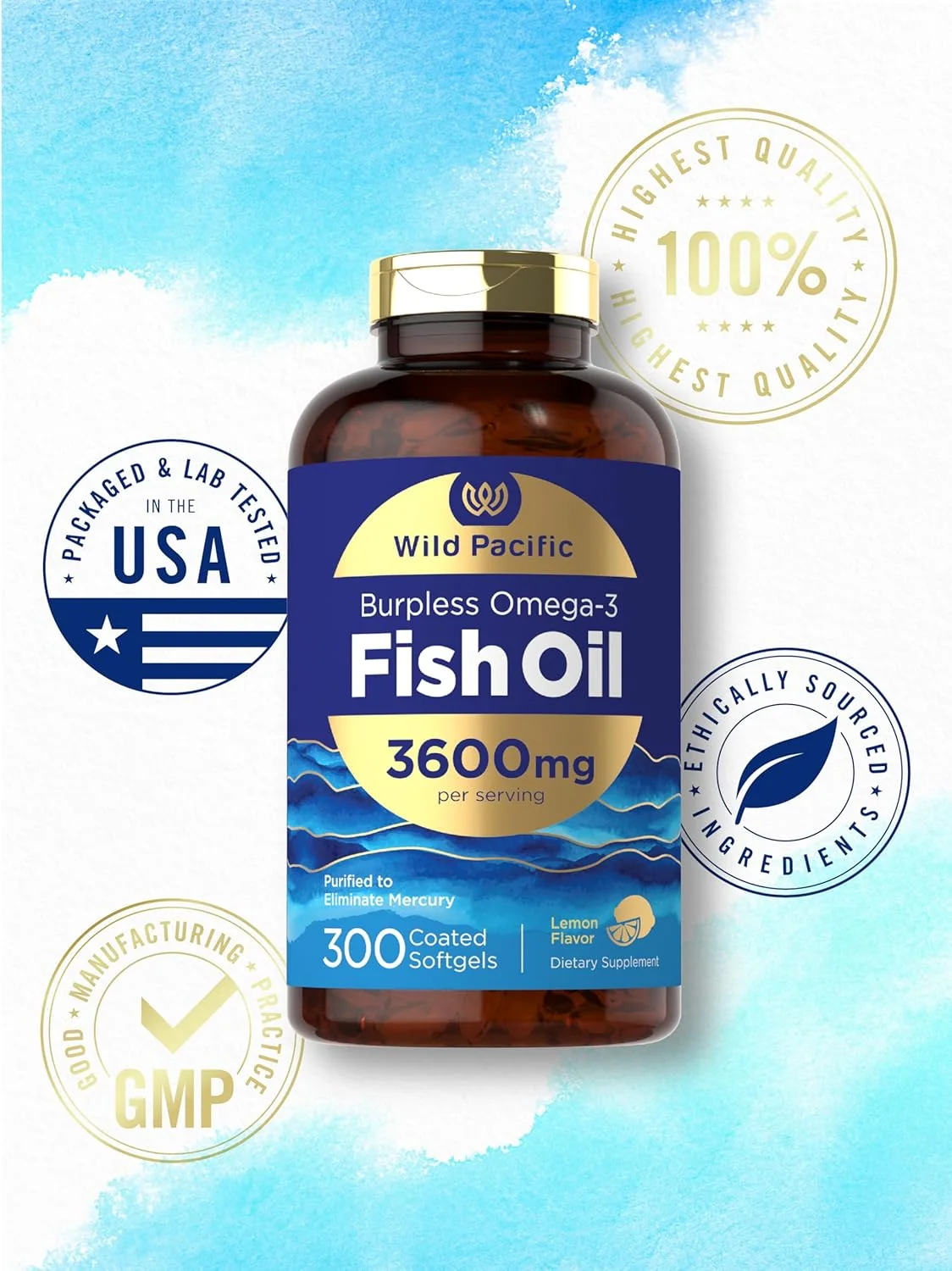 Omega-3 Fish Oil 3600mg per serving | 300 Softgels - Image 5