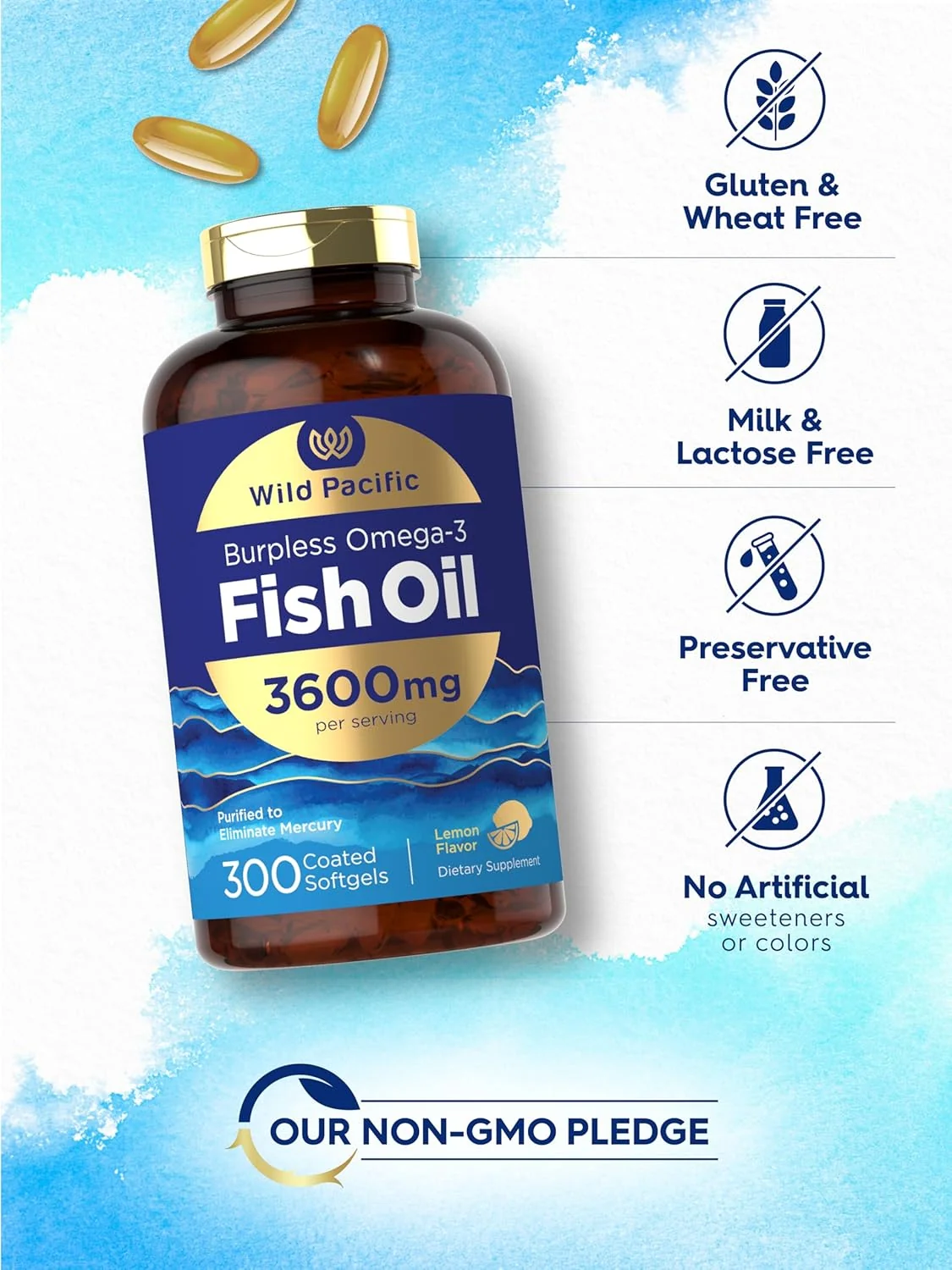 Omega-3 Fish Oil 3600mg per serving | 300 Softgels - Image 8
