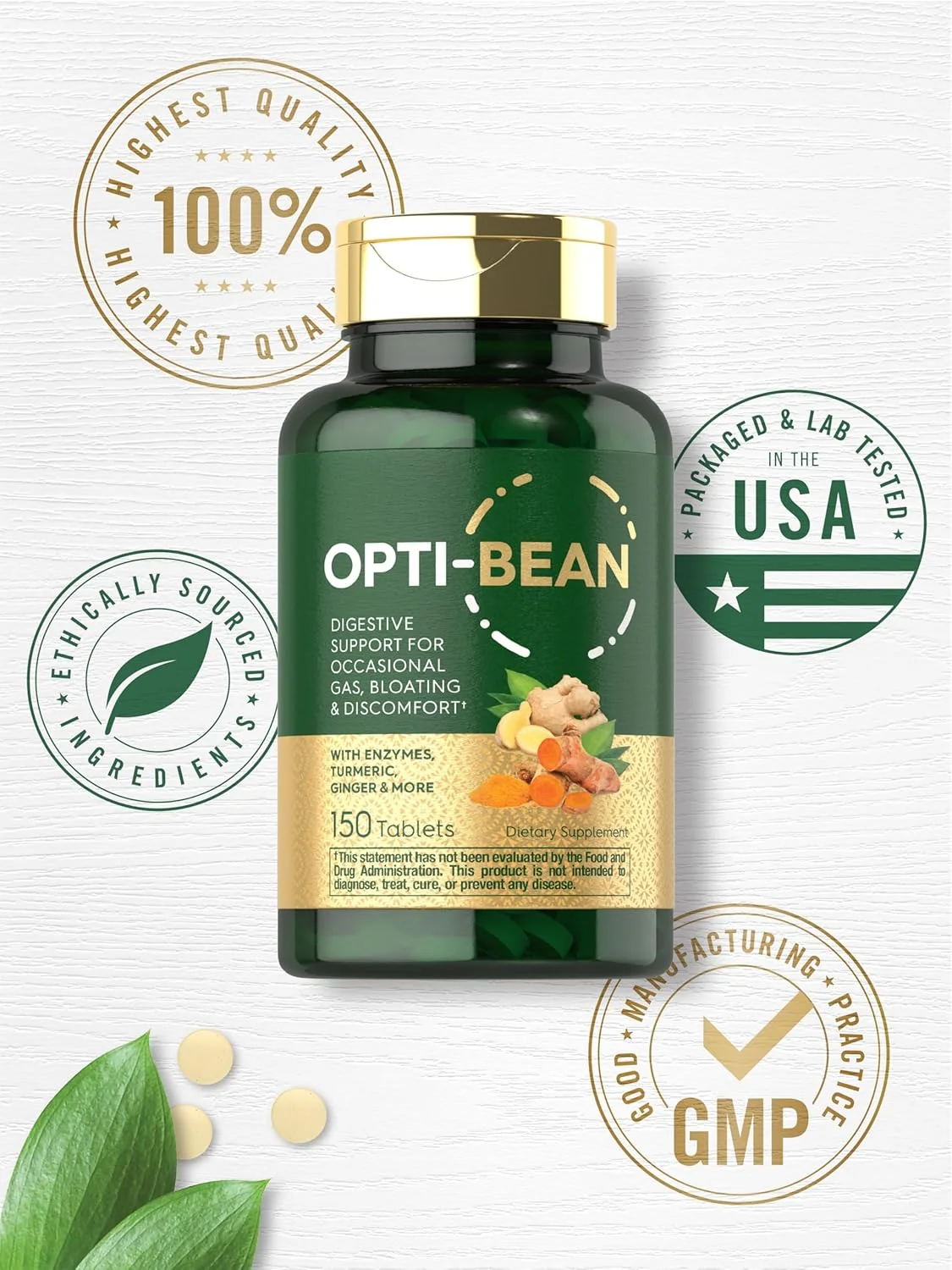 Opti-Bean Digestive Enzymes | 150 Tablets - Image 6