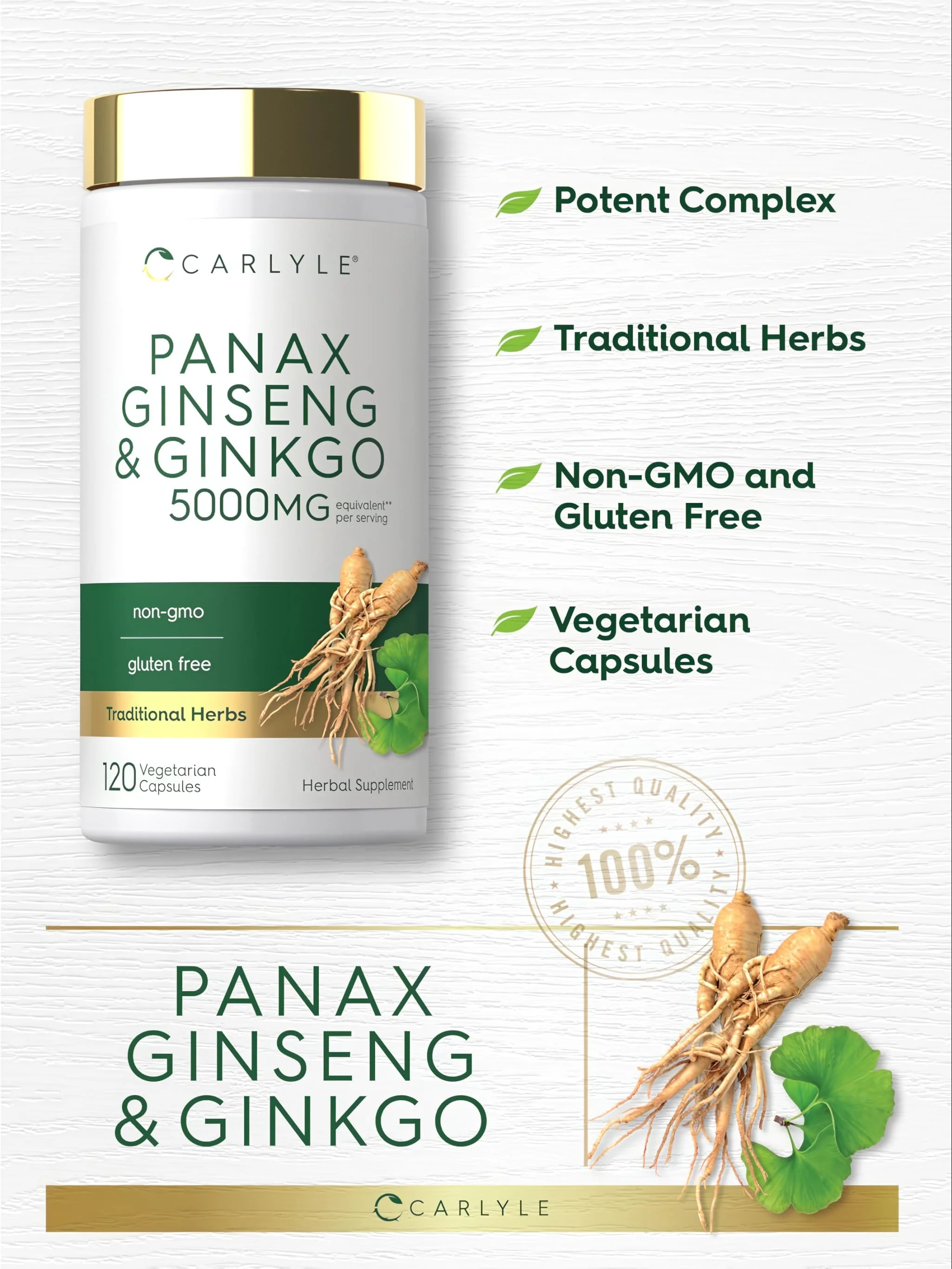 Panax Ginseng & Ginkgo Biloba | 120 Capsules - Image 4