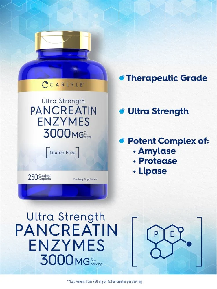 Pancreatin Digestive Enzymes | 250 Caplets - Image 3