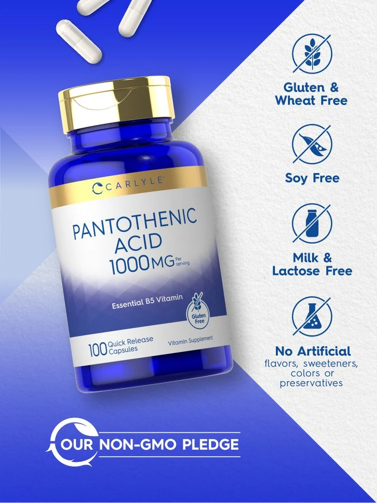 Pantothenic Acid 1000mg per serving | 100 Capsules - Image 4