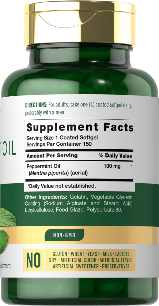 Peppermint Oil 100mg | 150 Softgels - Image 2