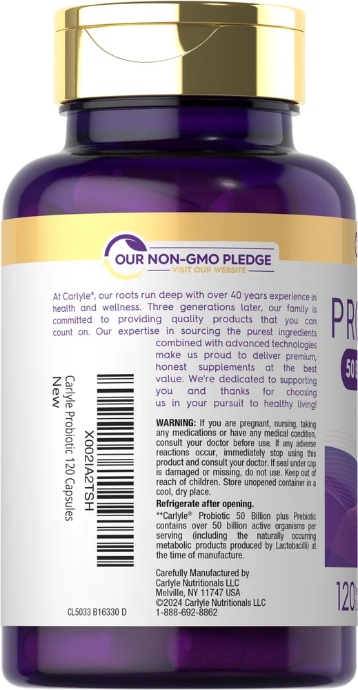 Prebiotic & Probiotic 50 Billion CFU per serving | 120 Capsules - Image 3