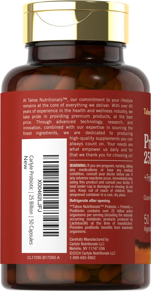Prebiotic, Probiotic & Postbiotic 25 Billion CFU per serving | 50 Capsules - Image 3
