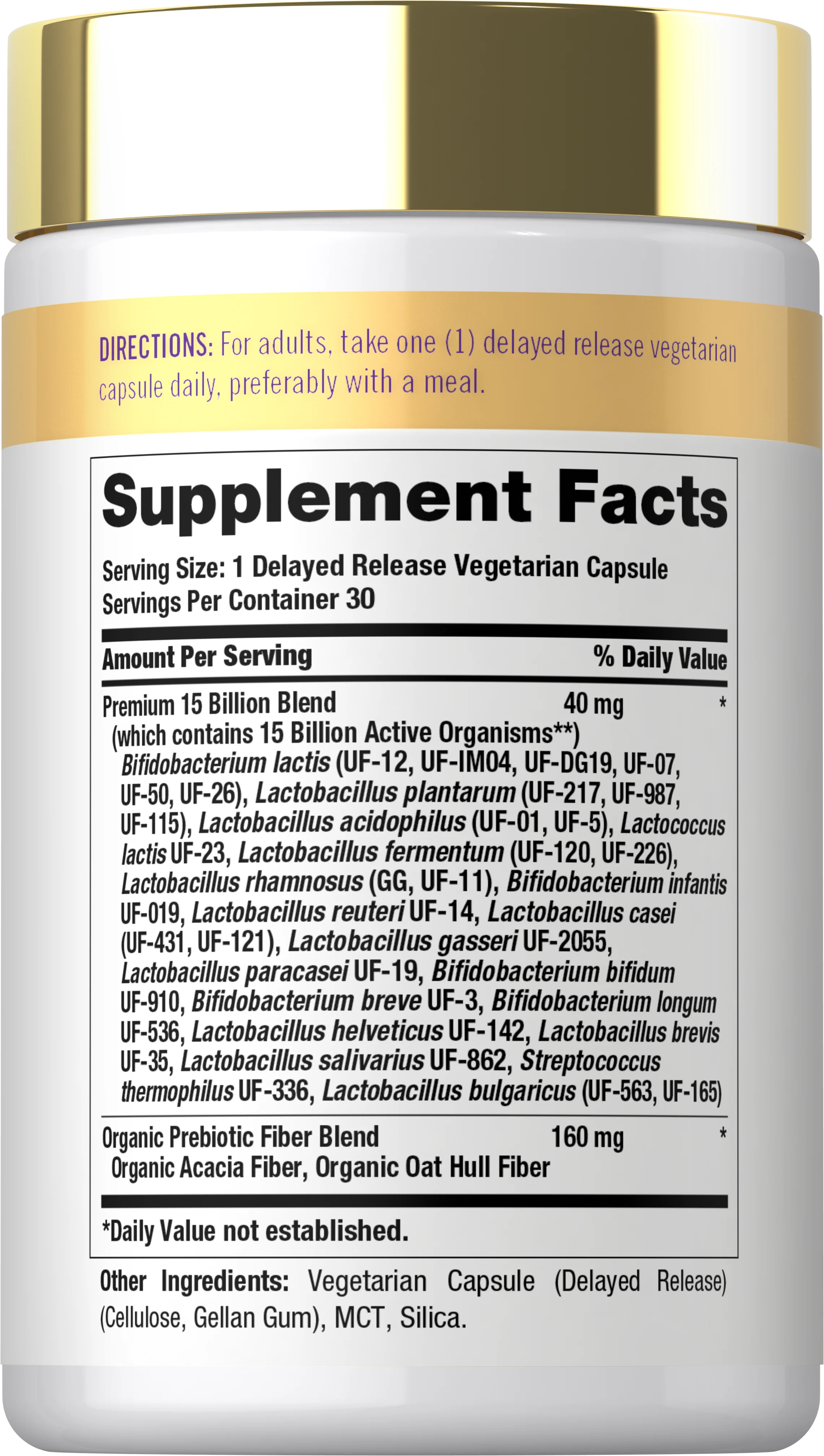 Probiotic Supplement | 15 Billion CFU | 30 Capsules - Image 2