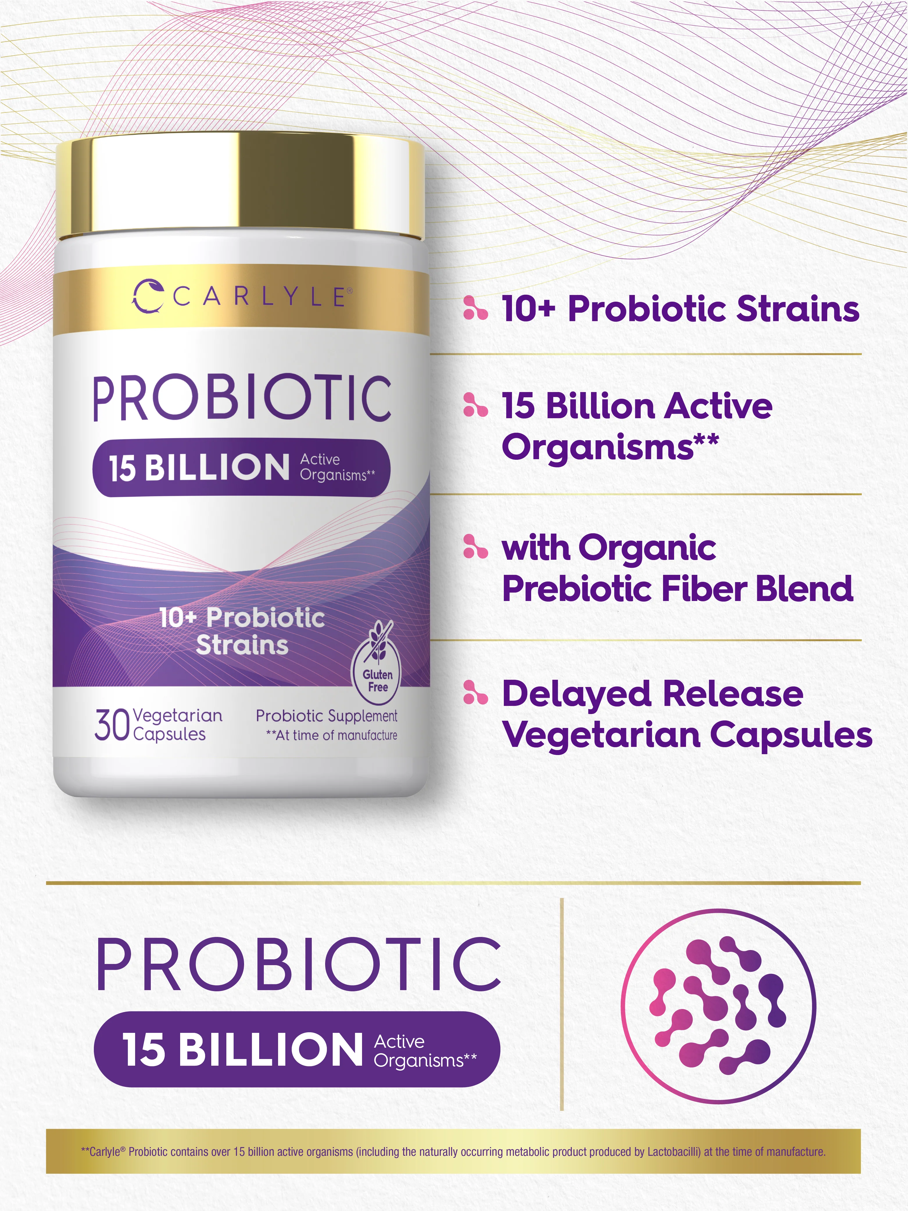 Probiotic Supplement | 15 Billion CFU | 30 Capsules - Image 4
