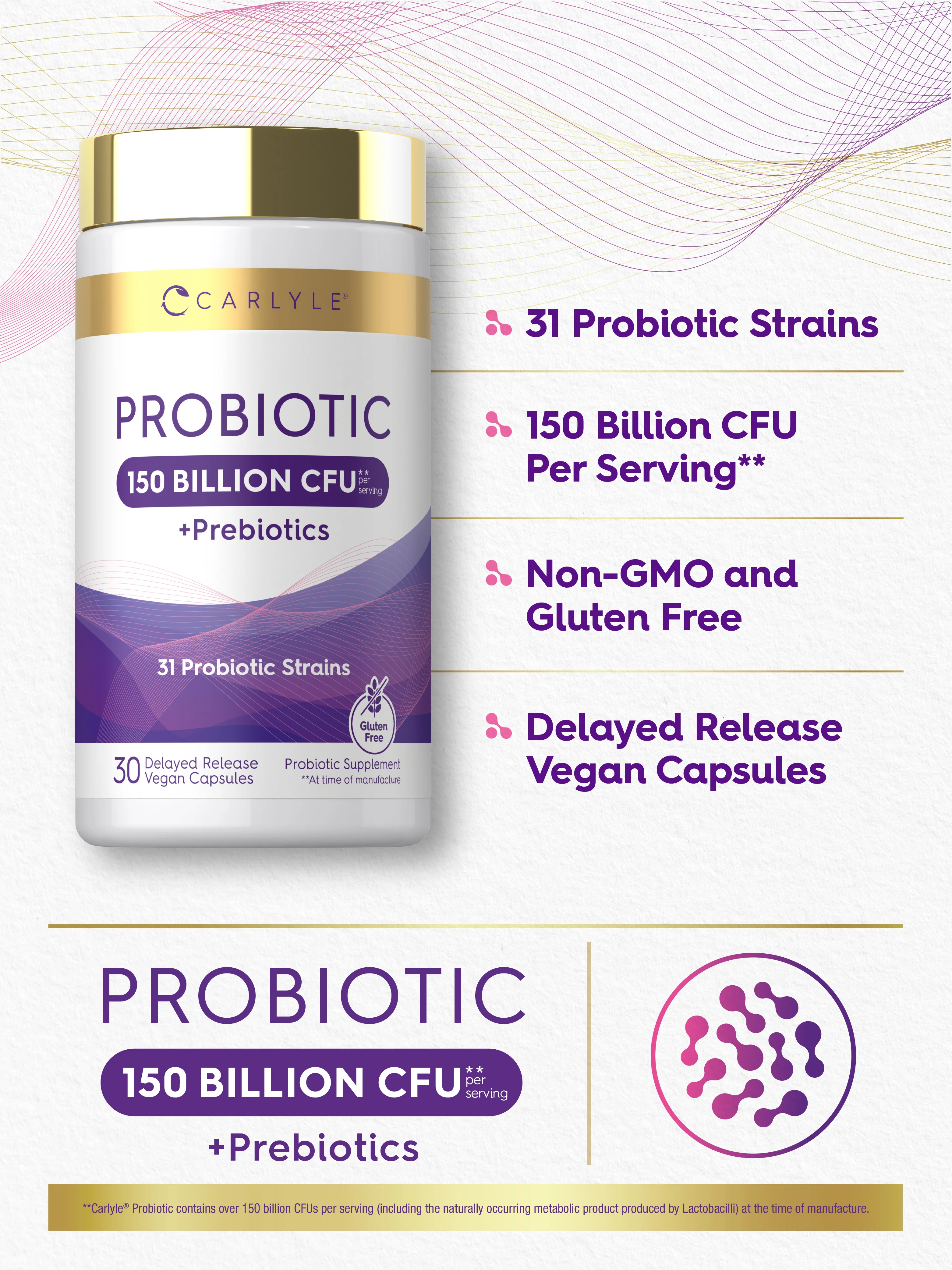 Probiotic with Prebiotics 150 Billion CFU | 30 Capsules - Image 4