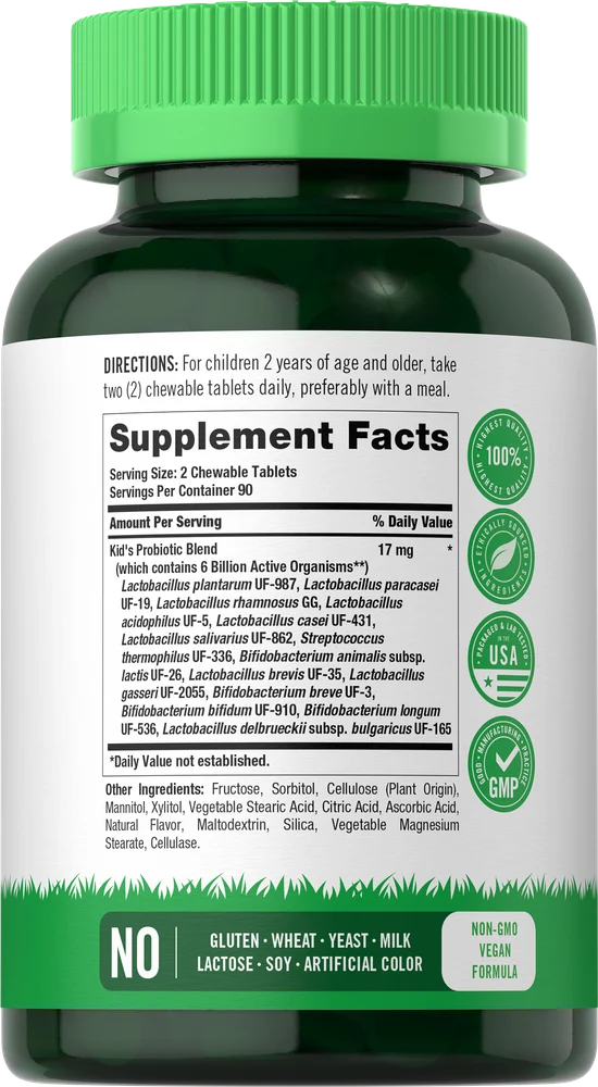 Probiotics for Kids | Raspberry Flavor | 180 Chewable Tablets - Image 2