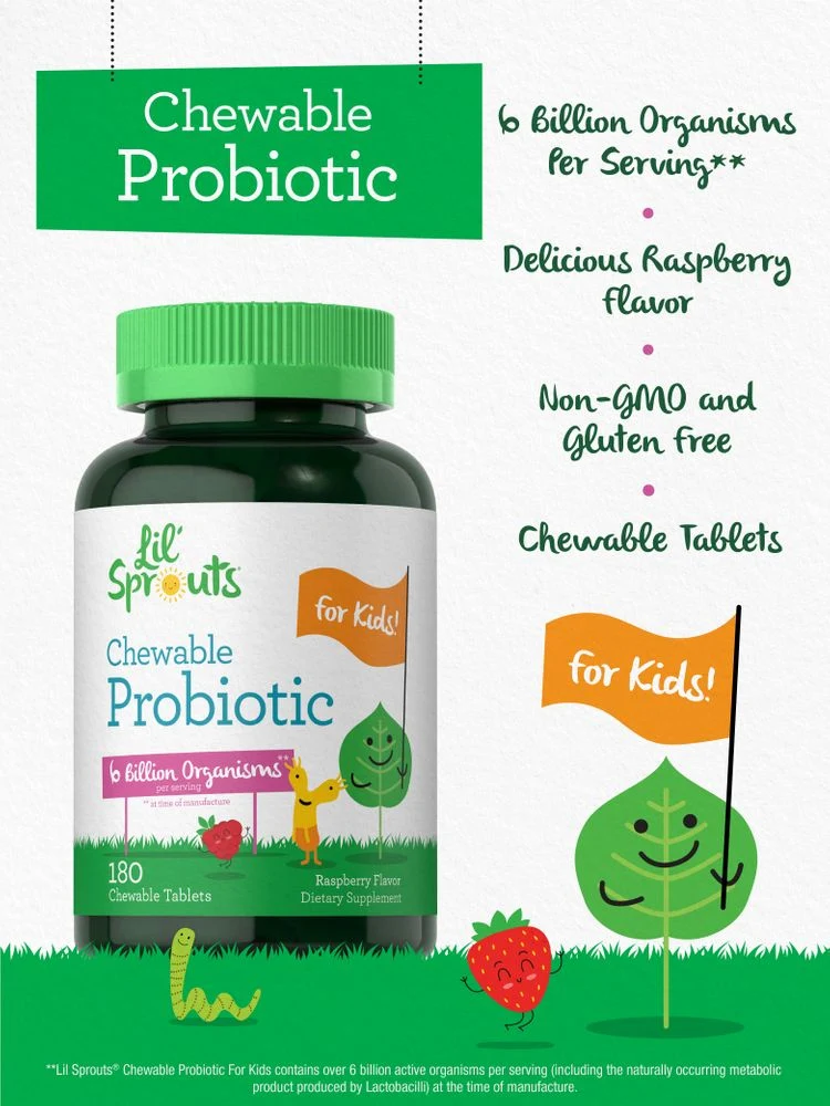 Probiotics for Kids | Raspberry Flavor | 180 Chewable Tablets - Image 4
