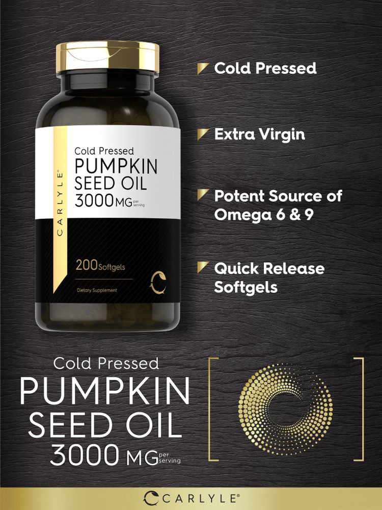 Pumpkin Seed Oil Cold Pressed 3000mg per serving | 200 Softgels - Image 3