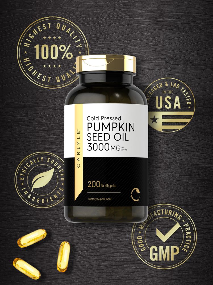 Pumpkin Seed Oil Cold Pressed 3000mg per serving | 200 Softgels - Image 5