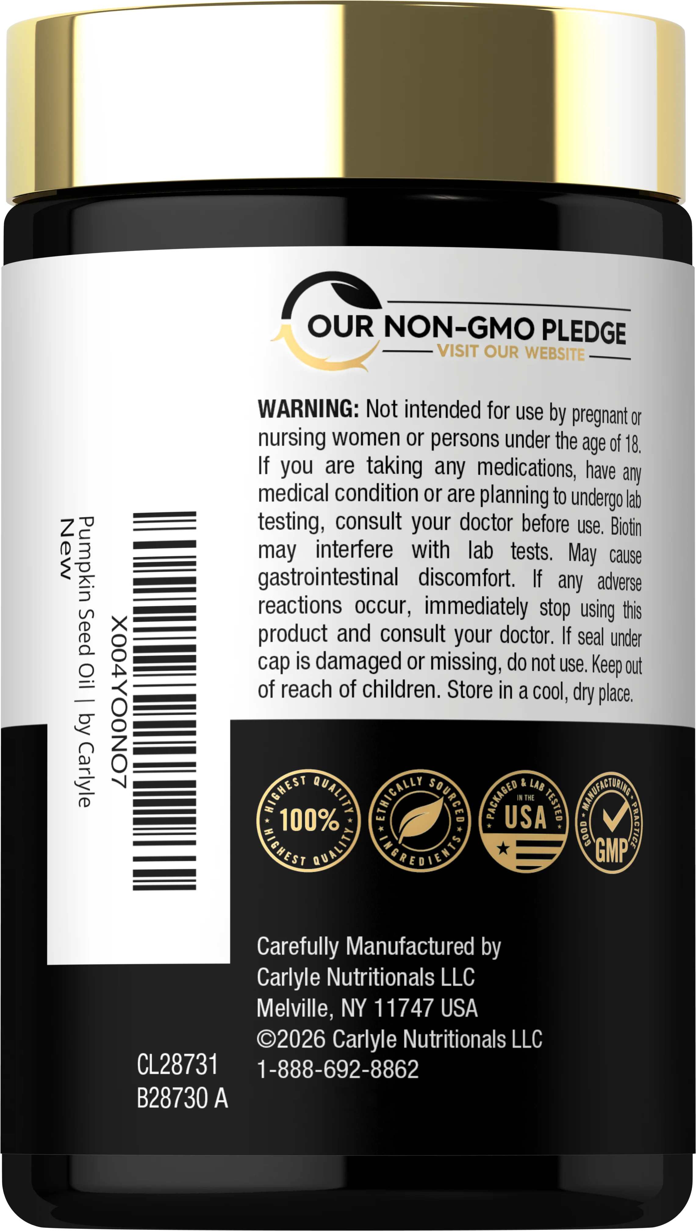 Pumpkin Seed Oil with Saw Palmetto | 120 Softgels - Image 3