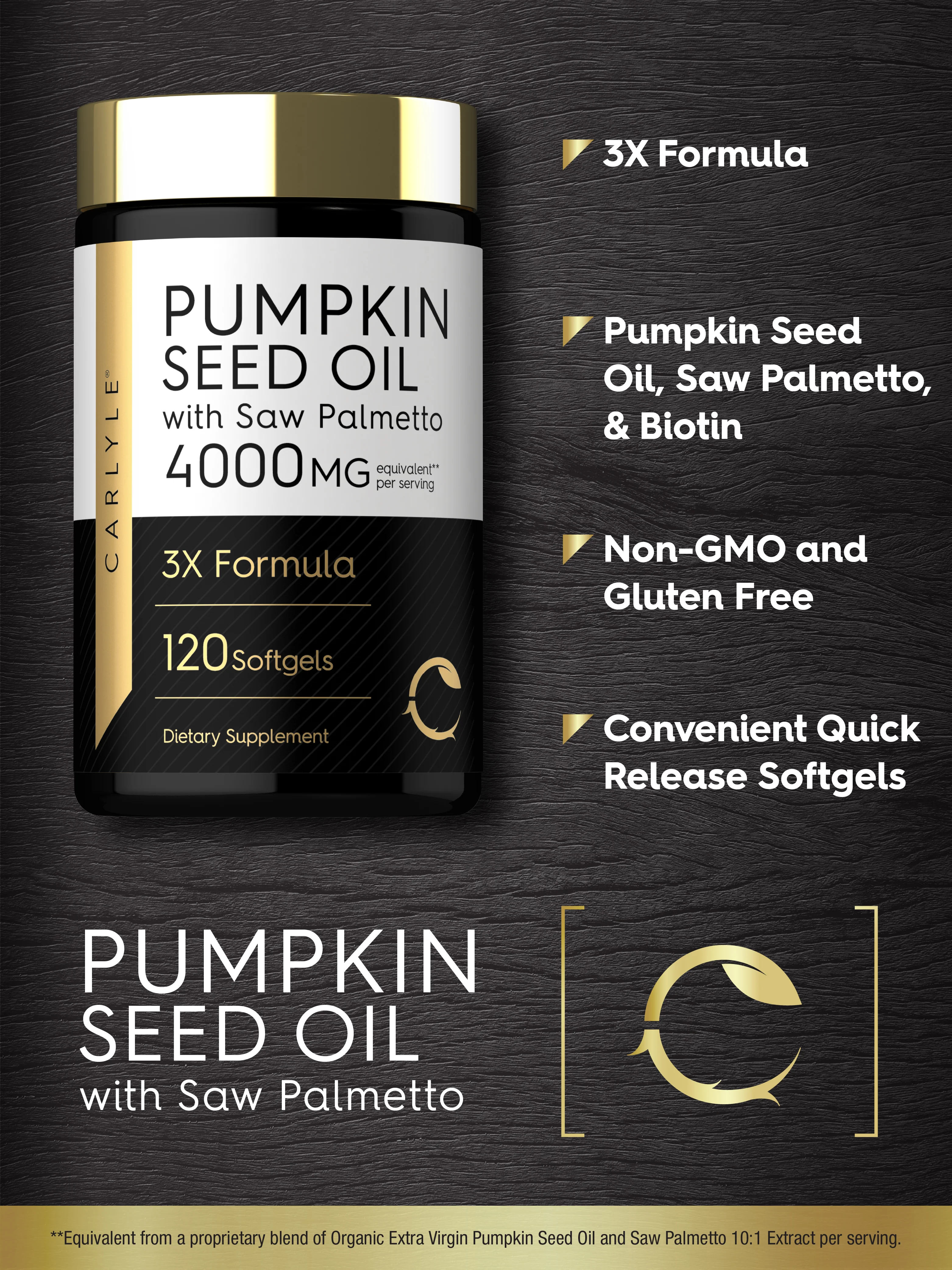Pumpkin Seed Oil with Saw Palmetto | 120 Softgels - Image 4