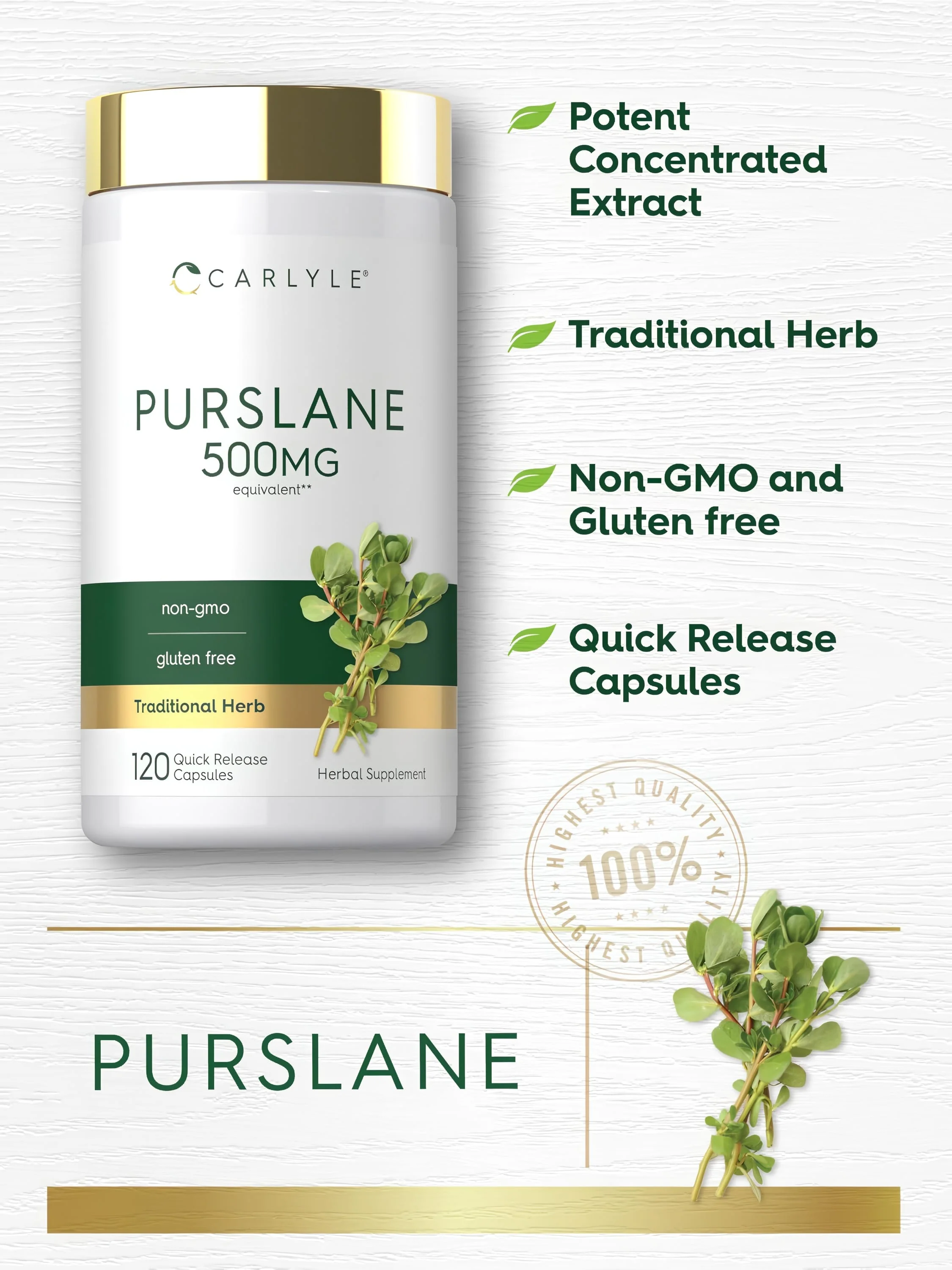 Purslane | 120 Capsules - Image 4