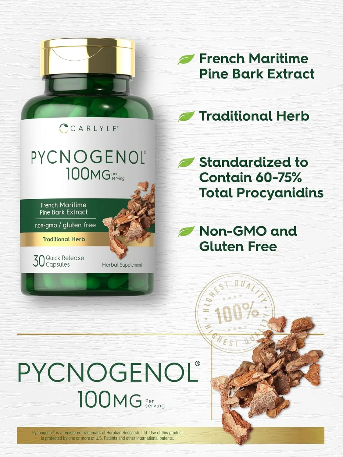 Pycnogenol 100mg per serving | 30 Capsules - Image 4