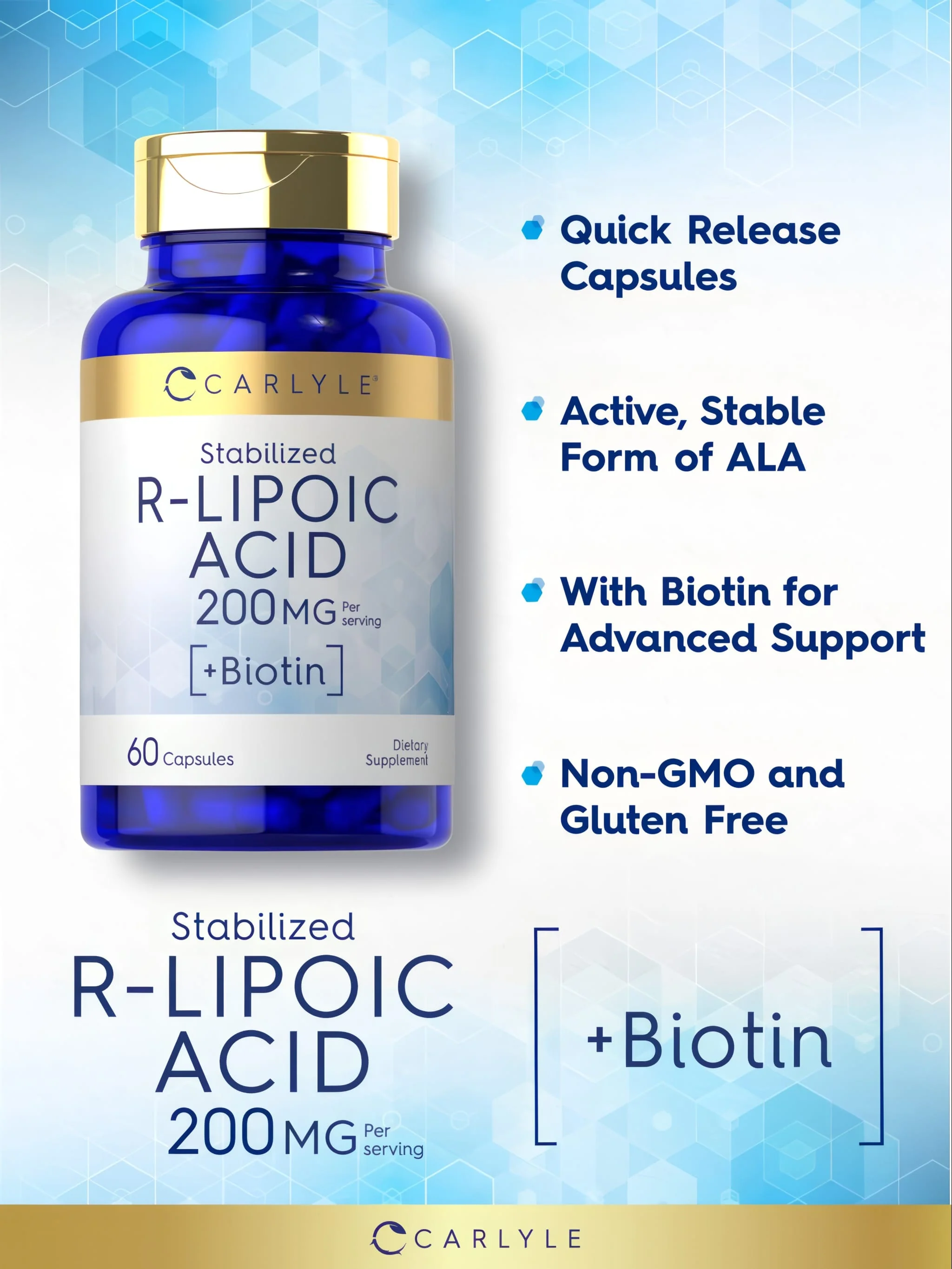 R-Lipoic Acid 200mg per serving | 60 Capsules - Image 4
