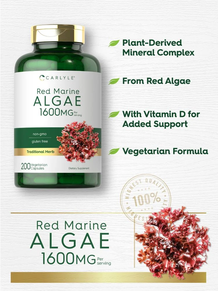Red Marine Algae 1600mg per serving | 200 Capsules - Image 3