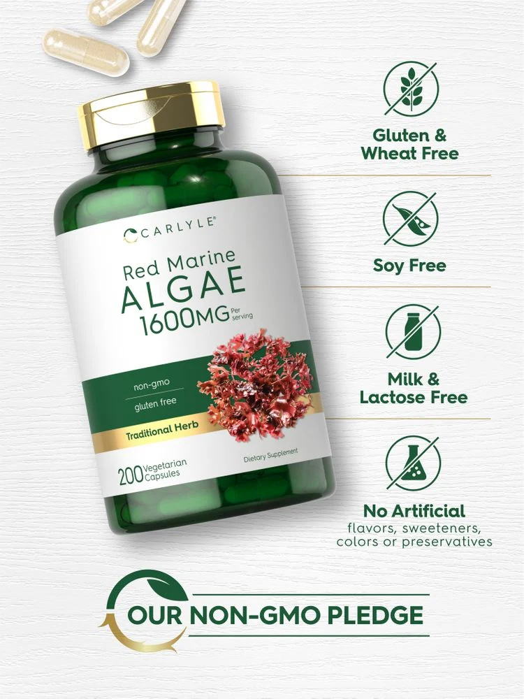 Red Marine Algae 1600mg per serving | 200 Capsules - Image 4