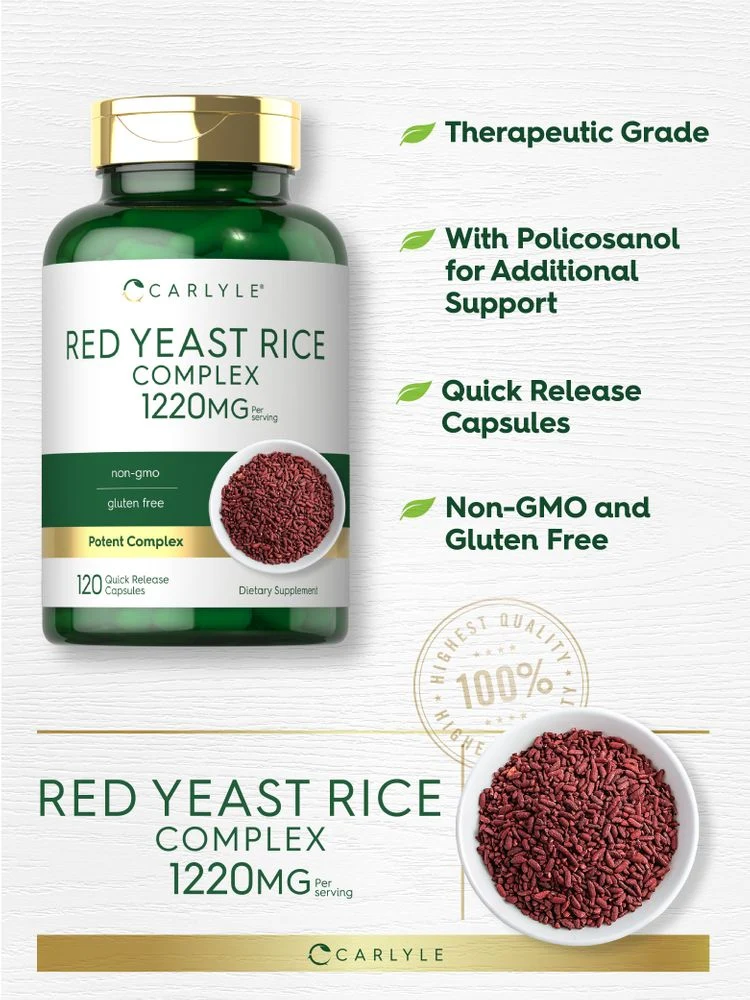 Red Yeast Rice with Policosanol 1220mg per serving | 120 Capsules - Image 3