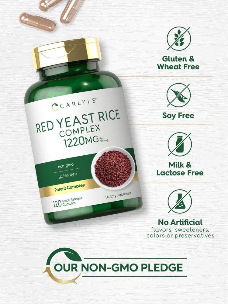 Red Yeast Rice with Policosanol 1220mg per serving | 120 Capsules - Image 4