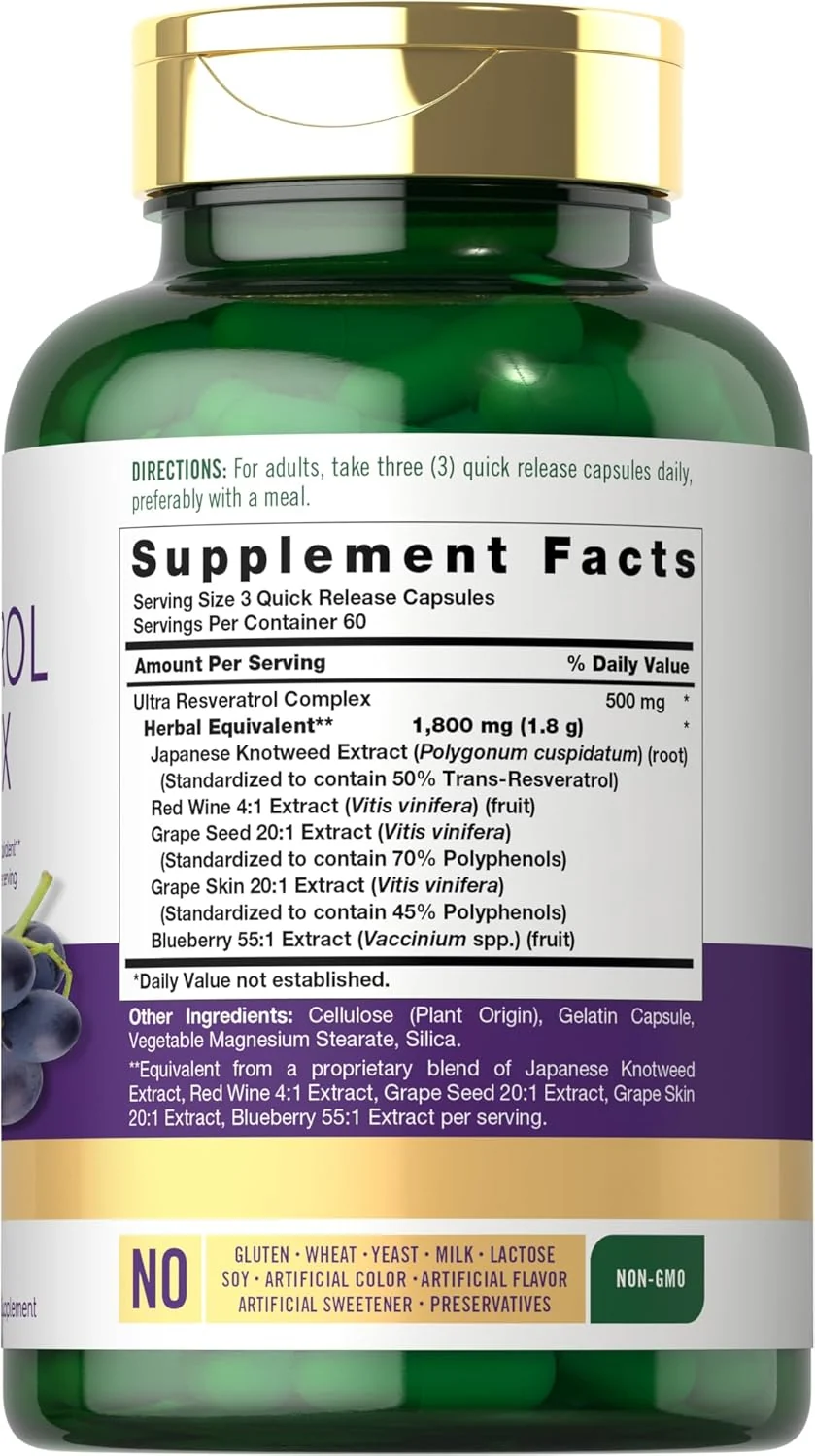 Resveratrol Complex | 180 Capsules - Image 2