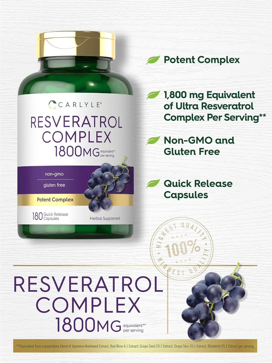 Resveratrol Complex | 180 Capsules - Image 4