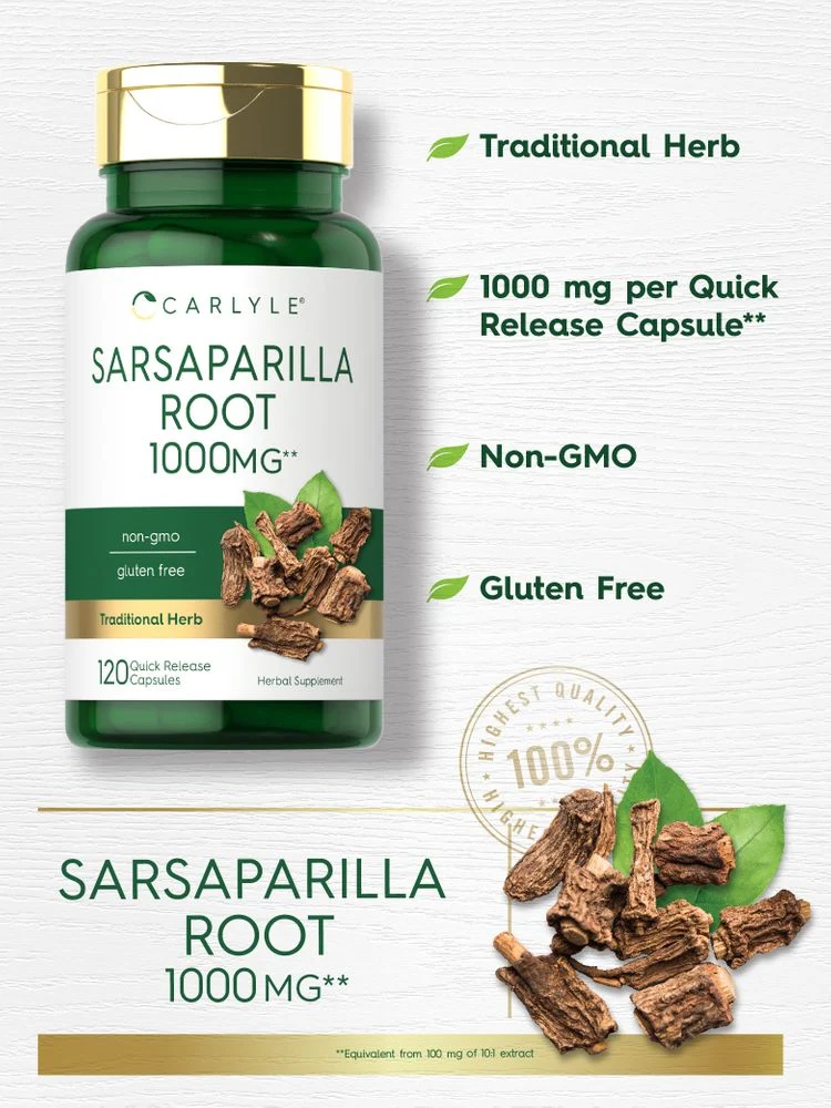 Sarsaparilla Root Supplement | 120 Capsules - Image 3