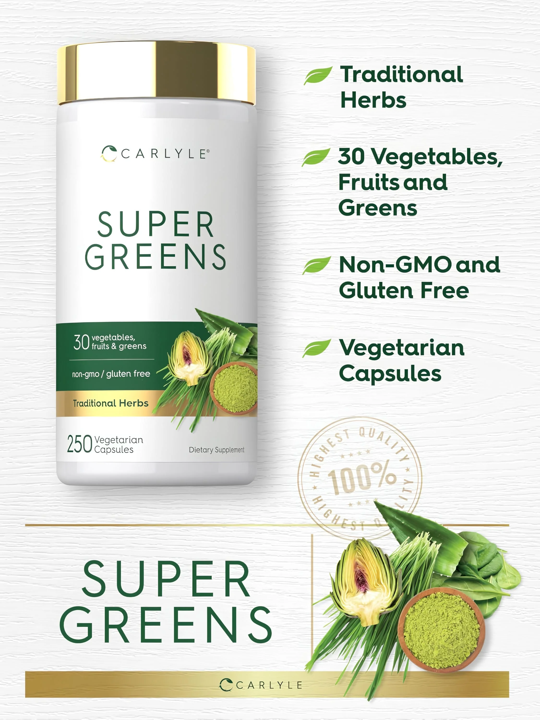 Super Greens | 250 Capsules - Image 4