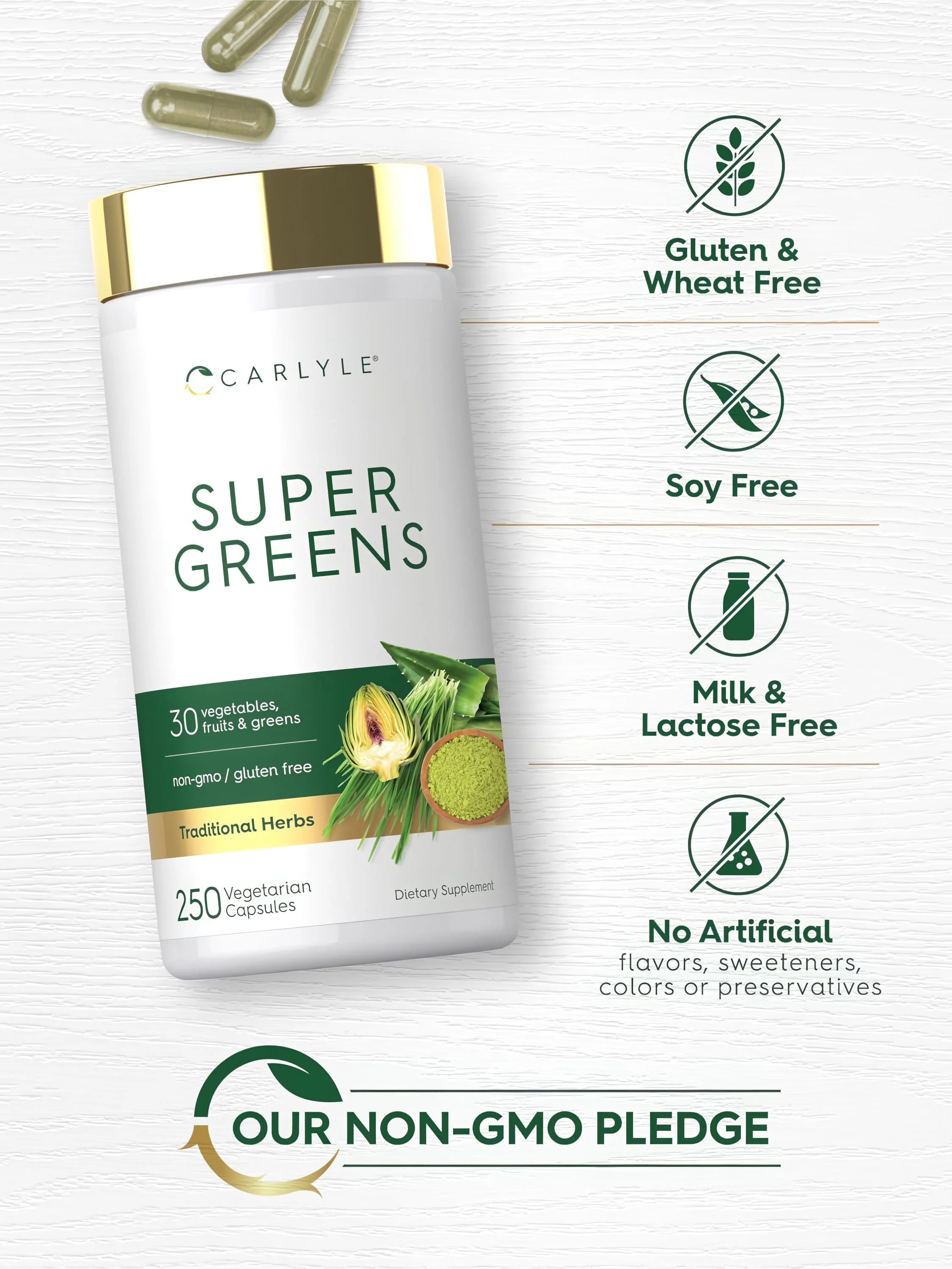 Super Greens | 250 Capsules - Image 5