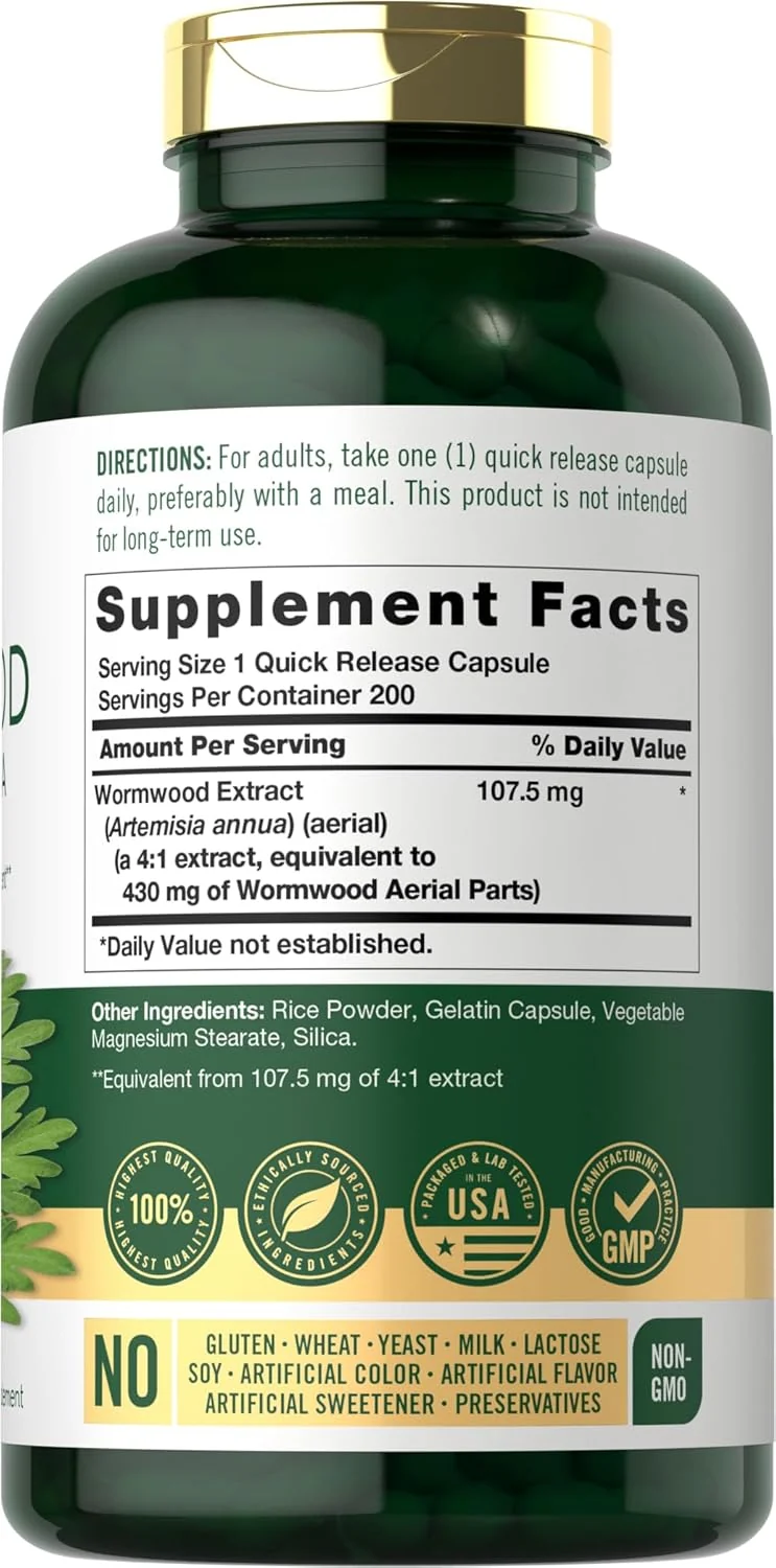 Sweet Wormwood Supplement | 200 Capsules - Image 2