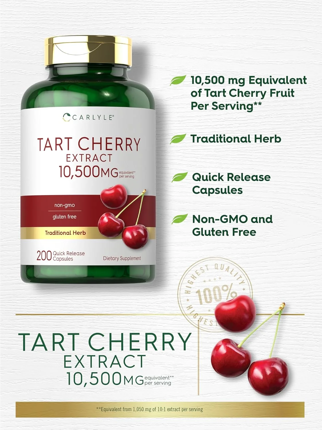Tart Cherry Extract | 200 Capsules - Image 4