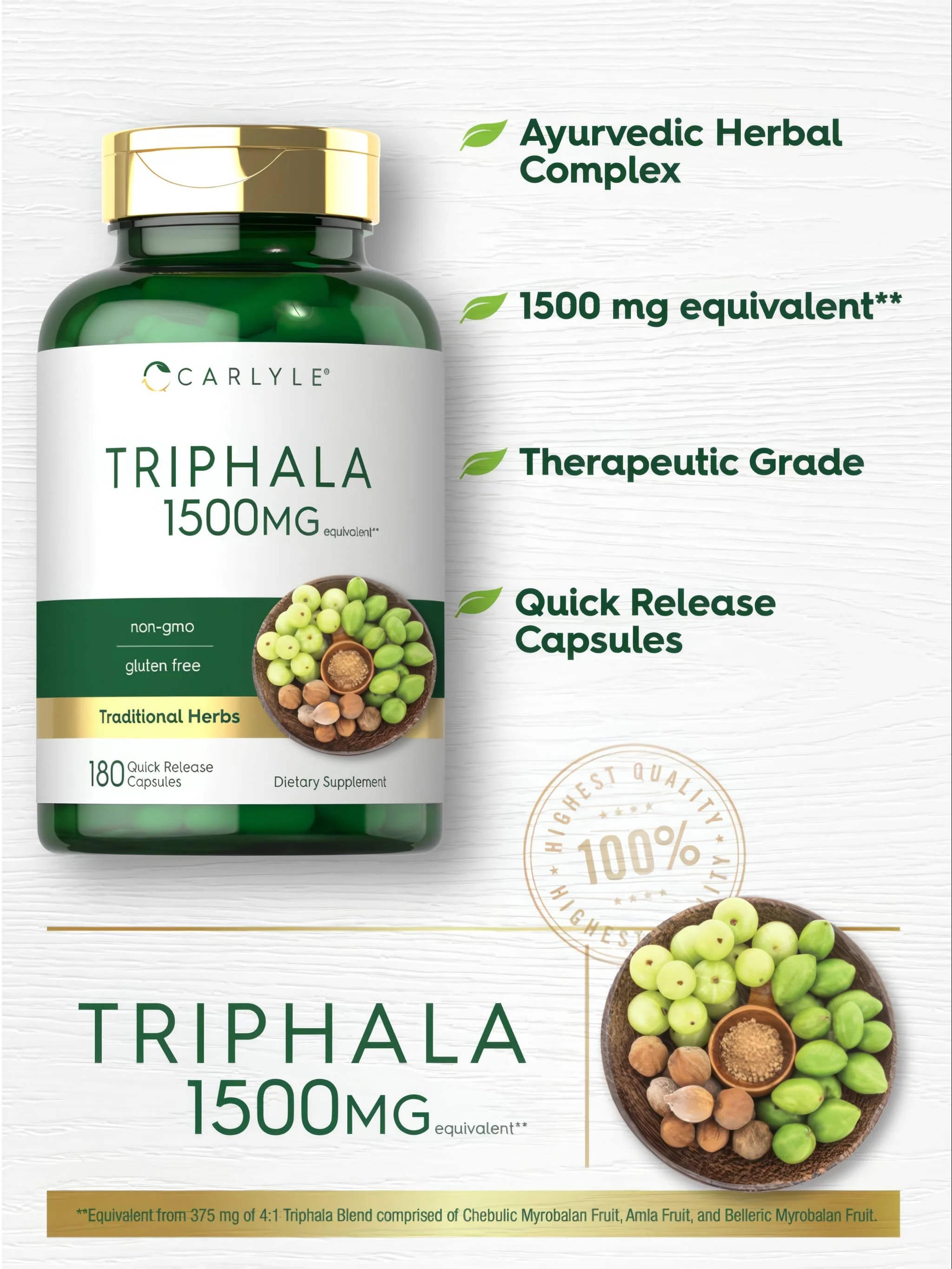 Triphala | 180 Capsules - Image 3