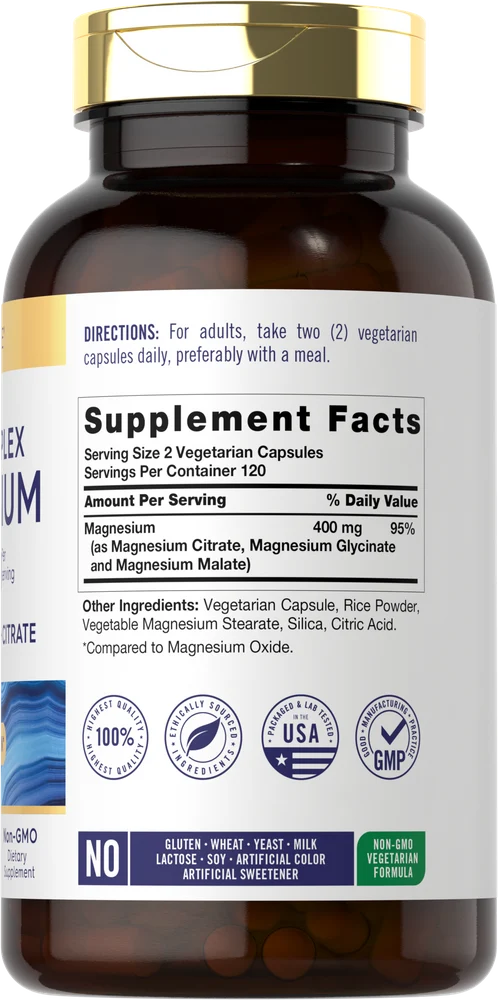 Triple Magnesium Complex 400mg | 240 Capsules - Image 2
