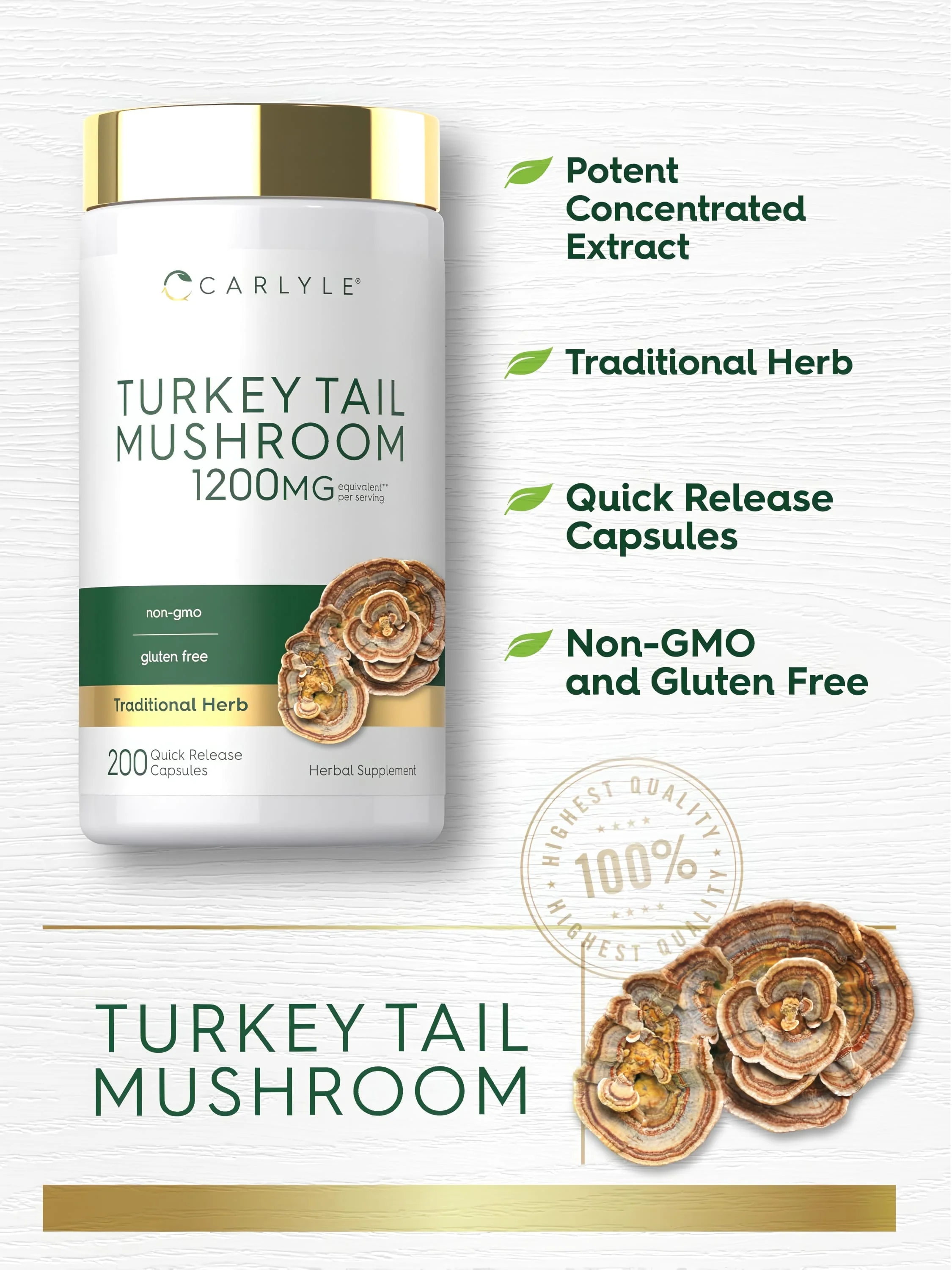 Turkey Tail Mushroom | 200 Capsules - Image 4