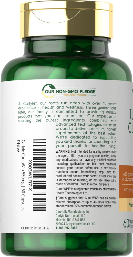 Turmeric 550mg per serving | 60 Capsules - Image 3