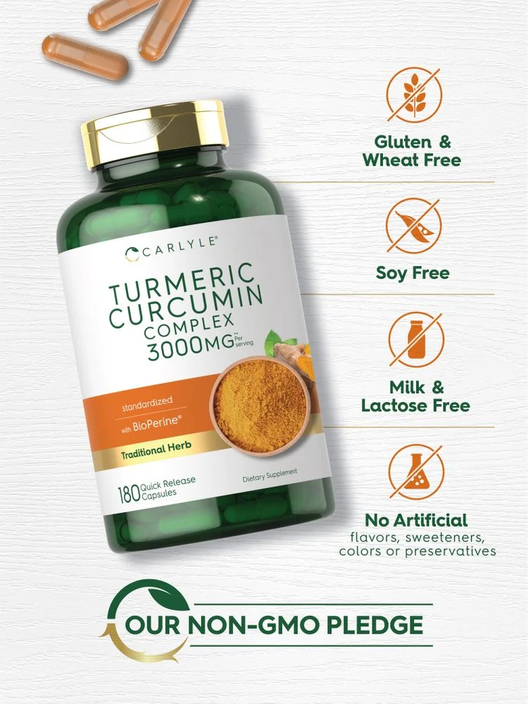 Turmeric Curcumin Complex | 180 Capsules - Image 4