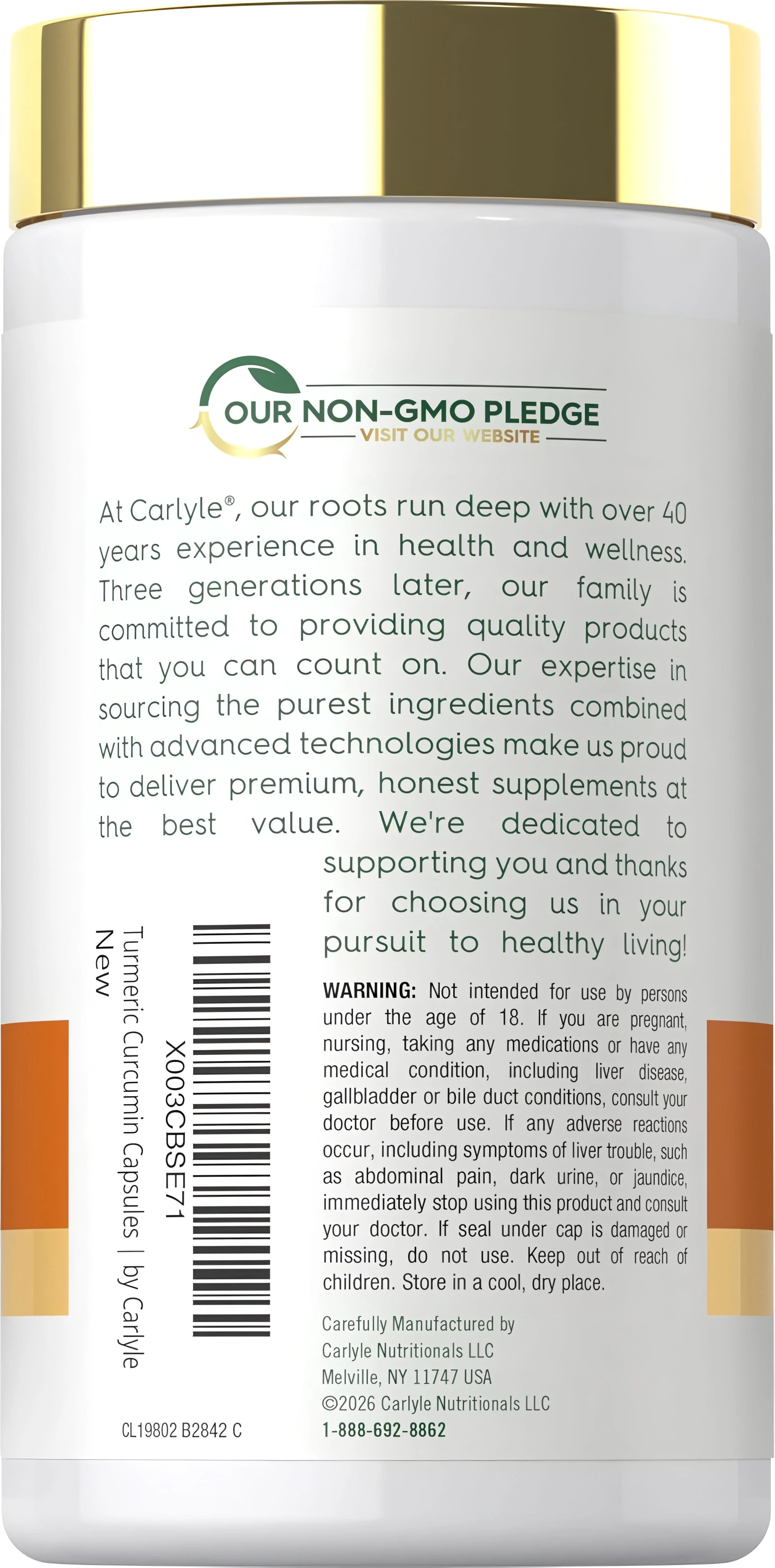 Turmeric Curcumin with Black Pepper | 180 Capsules - Image 3