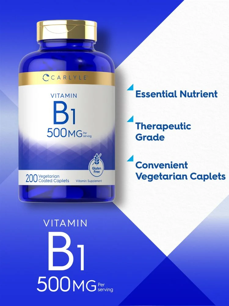 Vitamin B-1 500mg per serving | 200 Caplets - Image 3