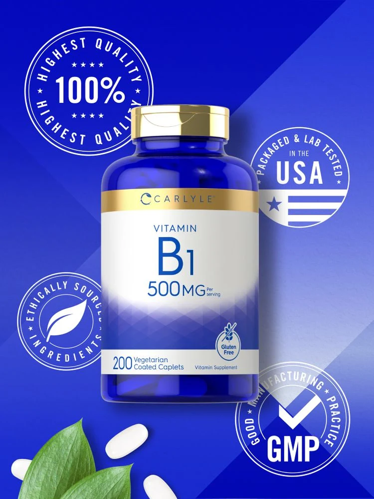 Vitamin B-1 500mg per serving | 200 Caplets - Image 5