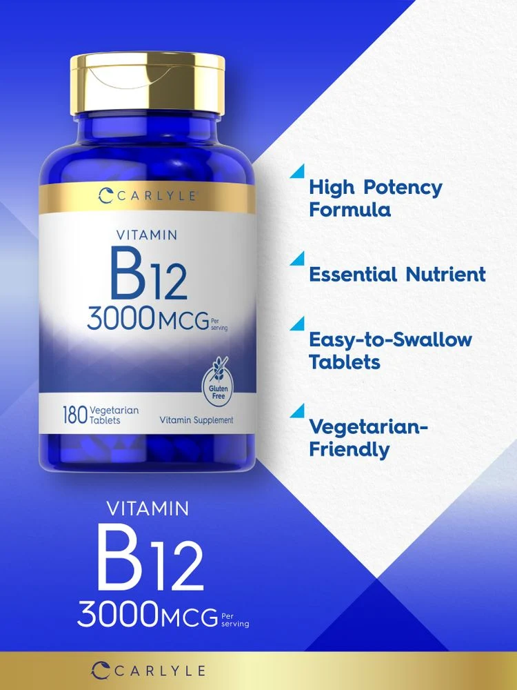 Vitamin B-12 3000mcg per serving | 180 Tablets - Image 3
