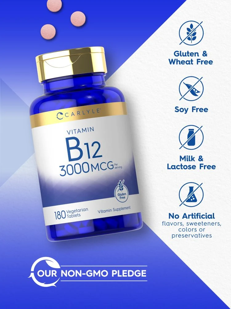 Vitamin B-12 3000mcg per serving | 180 Tablets - Image 4