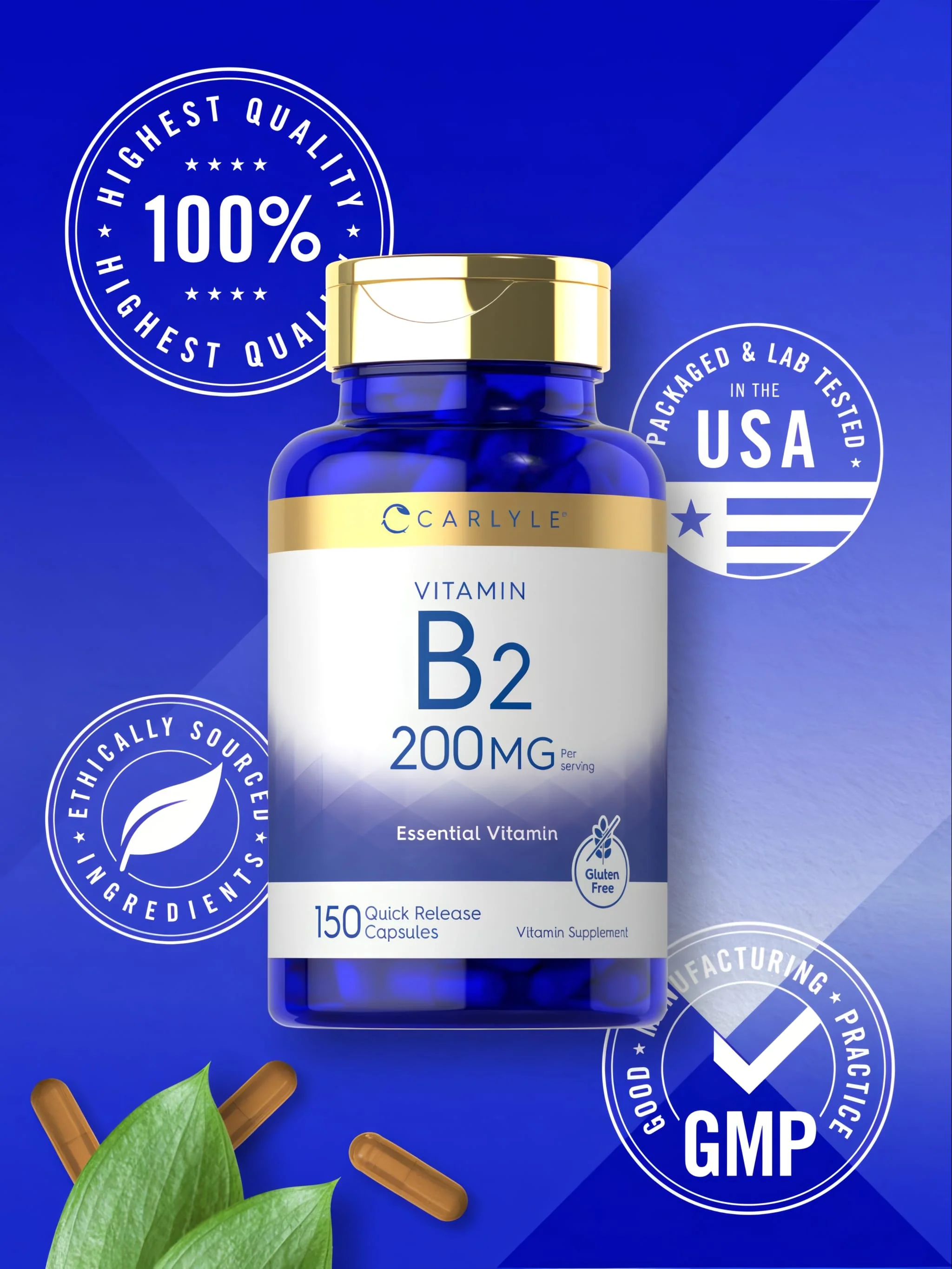 Vitamin B-2 200mg per serving | 150 Capsules - Image 6