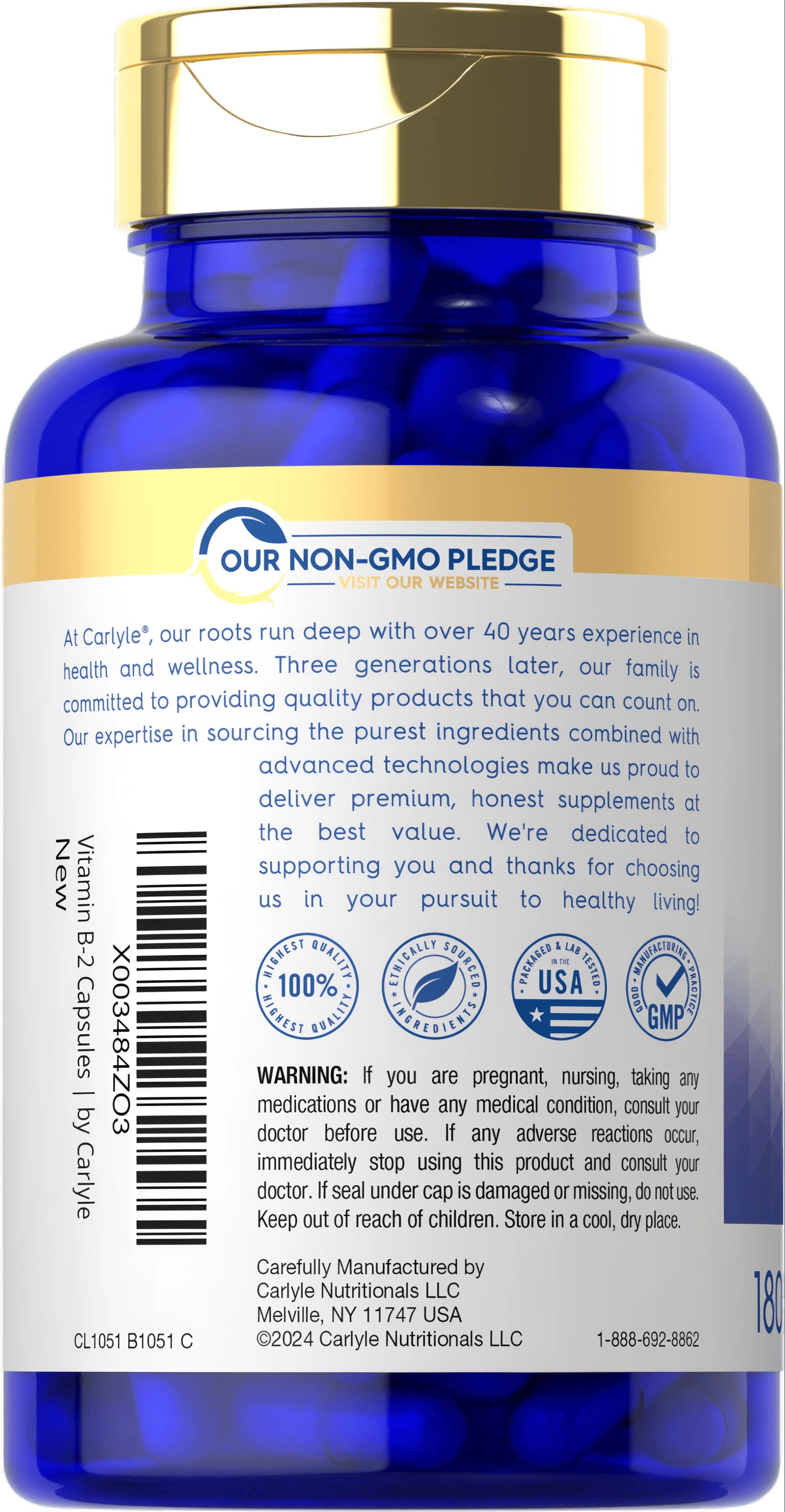 Vitamin B-2 400mg per serving | 180 Capsules - Image 3
