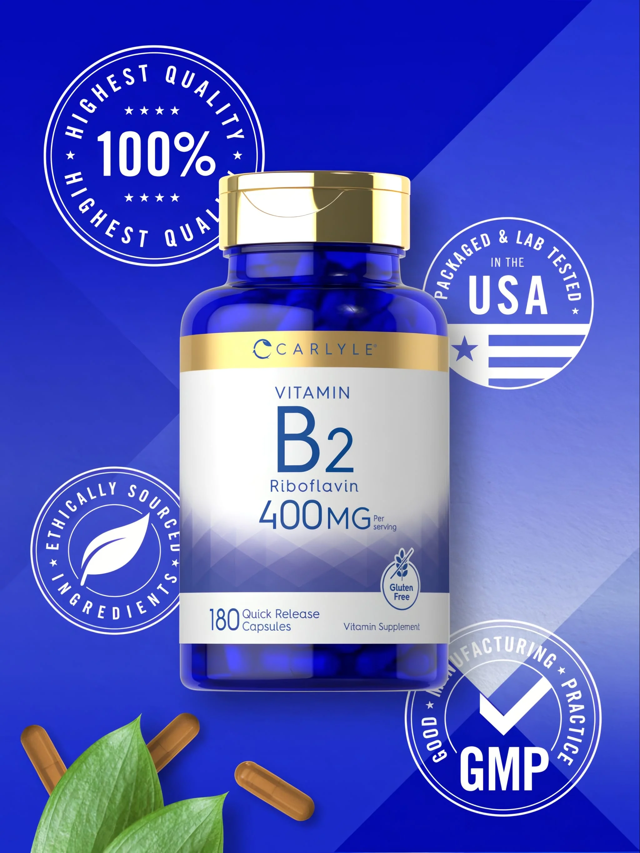 Vitamin B-2 400mg per serving | 180 Capsules - Image 6