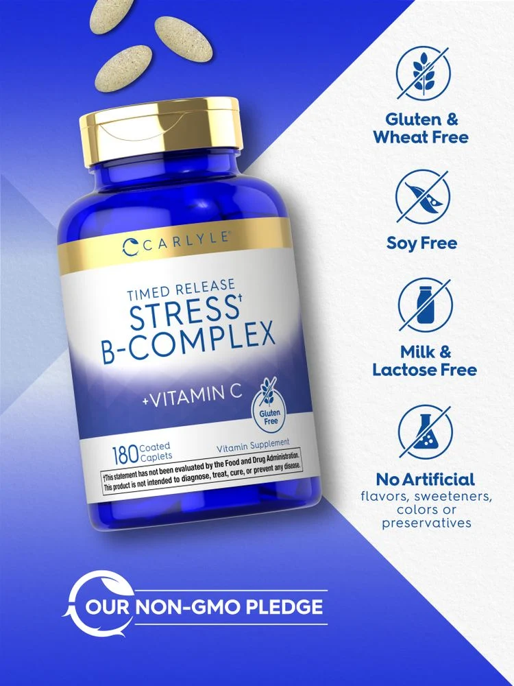 Vitamin B-Complex with Vitamin C | 180 Caplets - Image 5