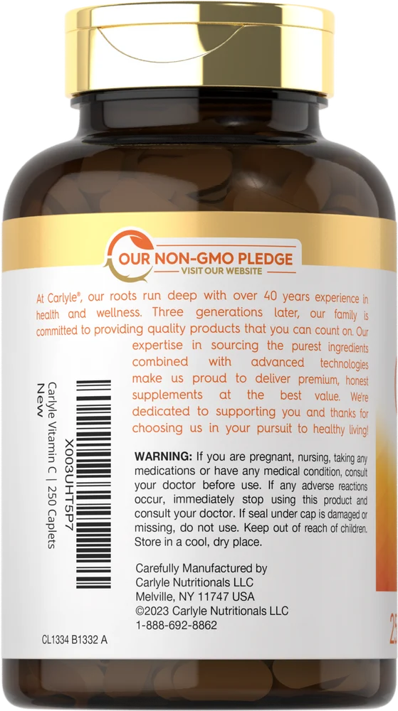 Vitamin C 1000mg per serving with Bioflavonoids | 250 Caplets - Image 3