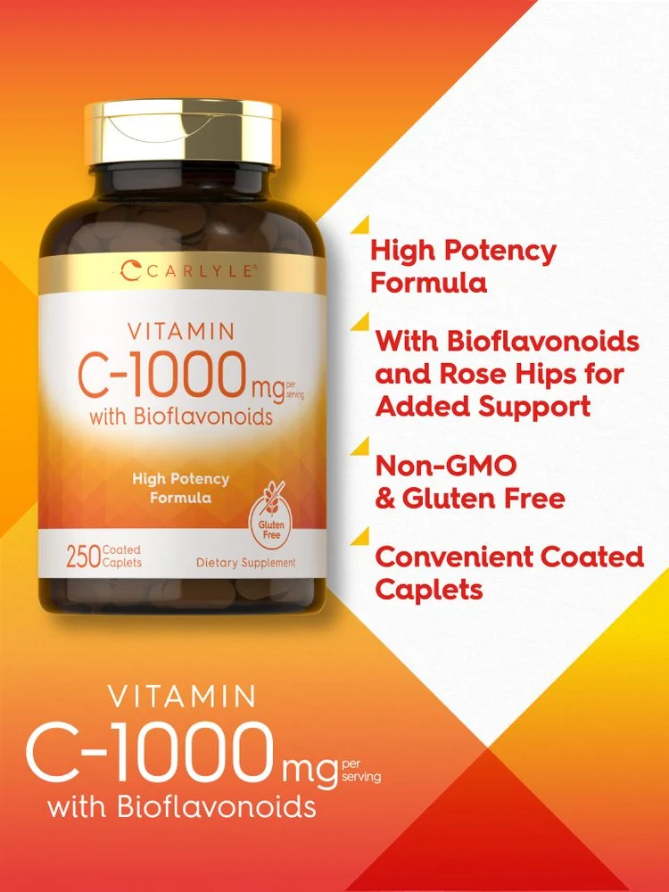 Vitamin C 1000mg per serving with Bioflavonoids | 250 Caplets - Image 4