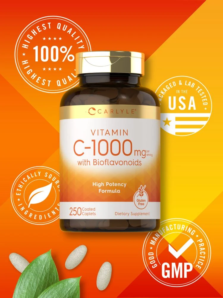 Vitamin C 1000mg per serving with Bioflavonoids | 250 Caplets - Image 6