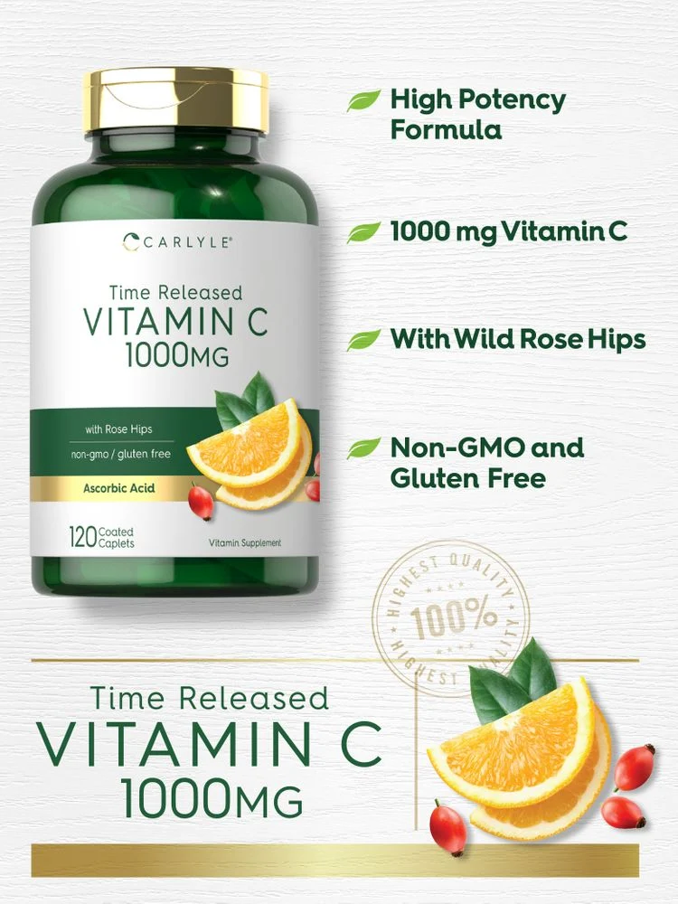 Vitamin C 1000mg with Rose Hips | 120 Caplets - Image 4